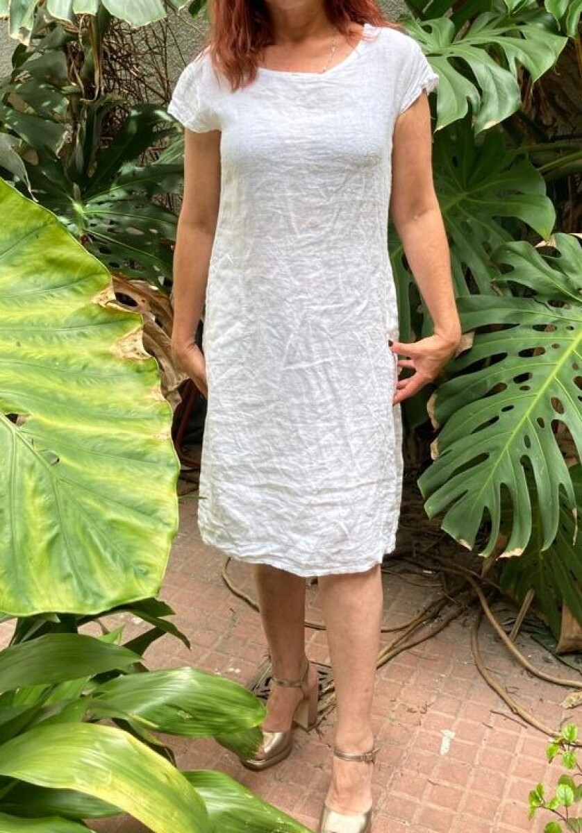 Vestido de lino - Blanco 