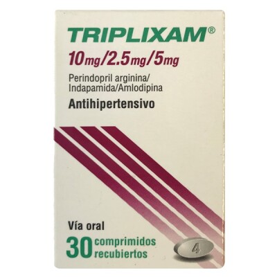 Triplixam 10 Mg./2.5 Mg./5 Mg. 30 Tabletas Triplixam 10 Mg./2.5 Mg./5 Mg. 30 Tabletas