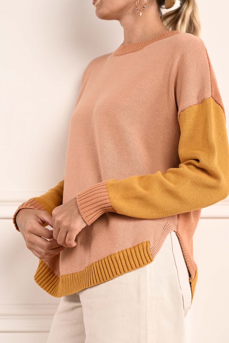Sweater Combinado Rosa