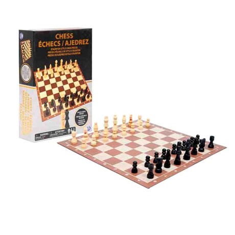Juego clasico Ajedrez Black & Gold tablero + 32 piezas 001