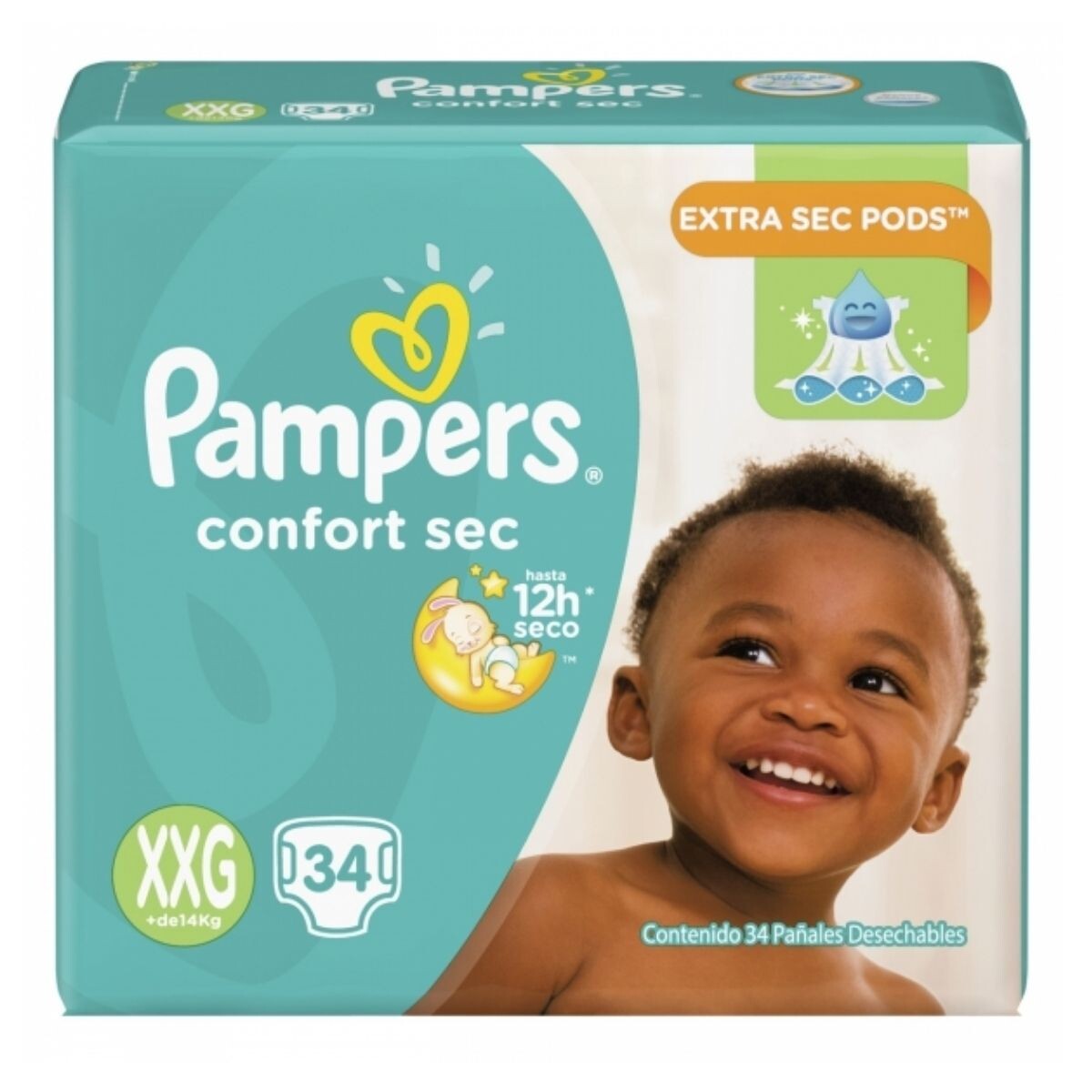 Pañales Pampers Confort Sec XXG - X34 