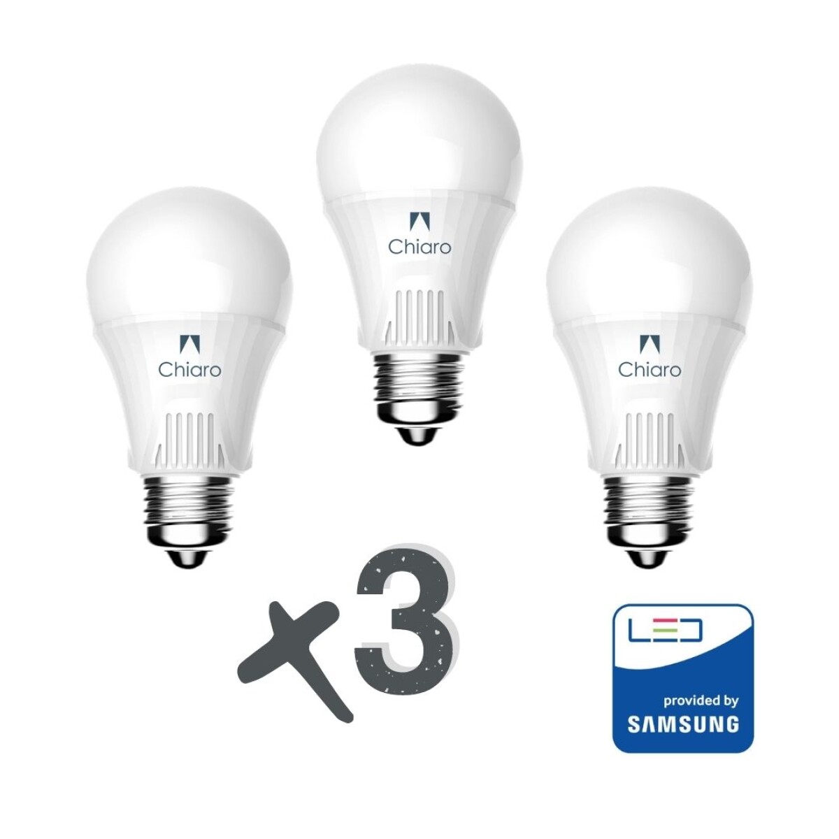 Pack x 3 pcs - lámparas led estándar 7w E27 CHIP SAMSUNG - Luz cálida 