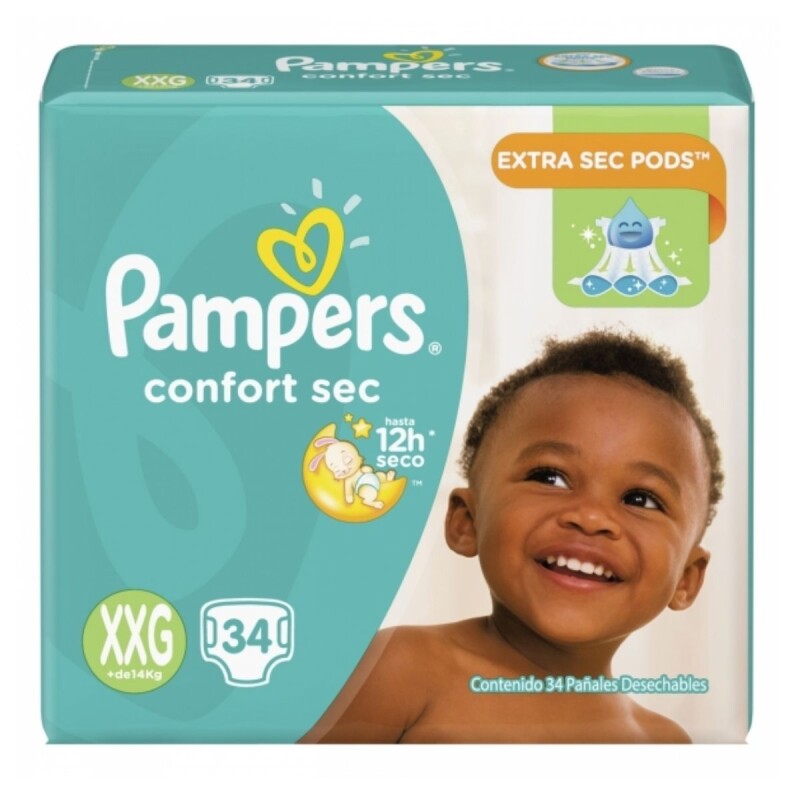 Pañales Pampers Confort Sec XXG X34