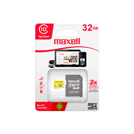 Tarjeta de memoria flash SD Maxell de 32 Gb con adaptador Tarjeta de memoria flash SD Maxell de 32 Gb con adaptador