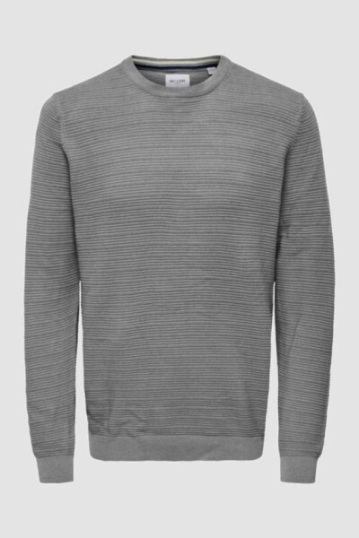 Sweater Cuello Redondo Basico Medium Grey Melange