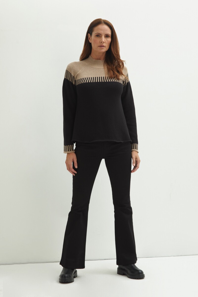 Sweater con jacquard negro
