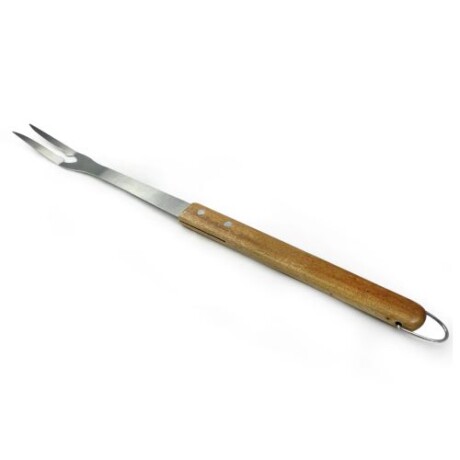 Tenedor Trincha inoxidable mango madera 46 cm 000