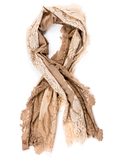 Zar02 shaded lace scarf BEIGE
