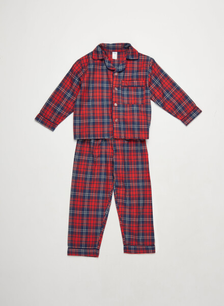 Pijama de franela americano check Rojo