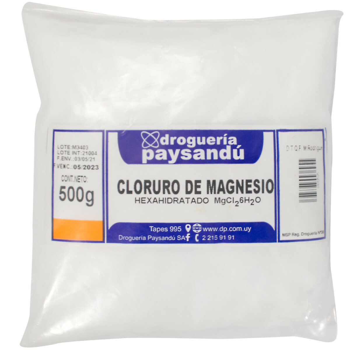 Cloruro de Magnesio Puro - 500 g 