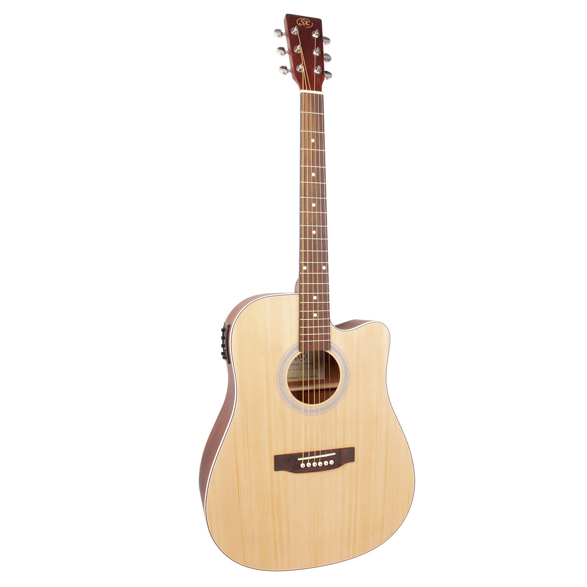 Guitarra Electroacústica Sx Sd204ce Acero Natural 
