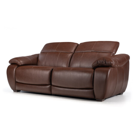 Sofá Royal (reclinable) - Cuero Básico - 2 Cuerpos New Brown