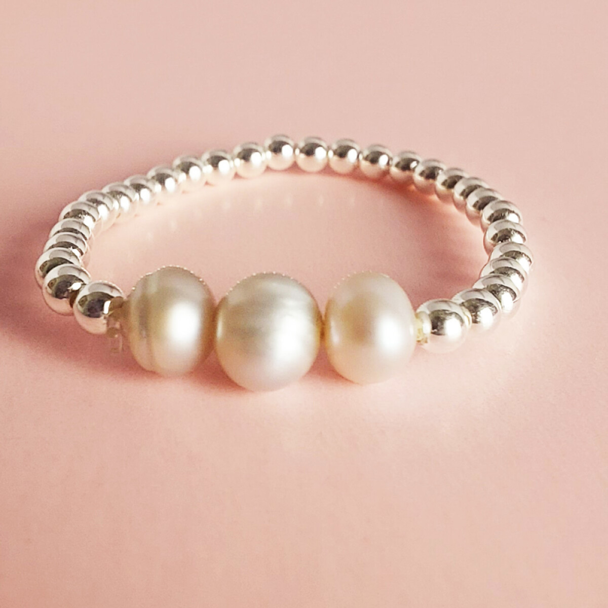 Anillo NIKA en Plata 925 - con perla gris 