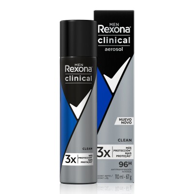 Desodorante Aerosol Rexona Clinical Clean 67 Grs. Desodorante Aerosol Rexona Clinical Clean 67 Grs.
