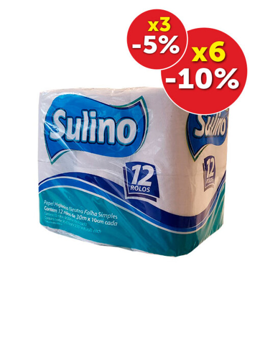 Paquetón papel higiénico Sulino 12 rollos x 30 mts. Paquetón papel higiénico Sulino 12 rollos x 30 mts.