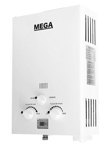 Calentador de agua Mega 6L tiro natural con display Calentador de agua Mega 6L tiro natural con display