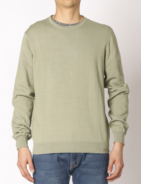Sweater Cuello A La Base Harrington Label Verde