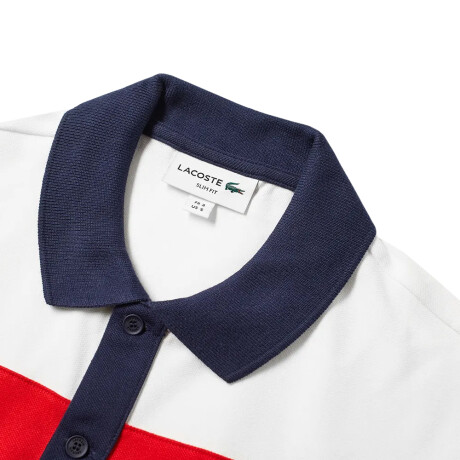 Lacoste Polo MC Homme White/Red/Blue