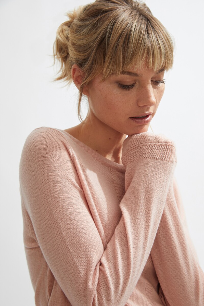 Sweater escote bote - rosa 