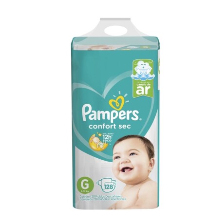 Pañales Pampers Confort sec x128 unidades talle G 001