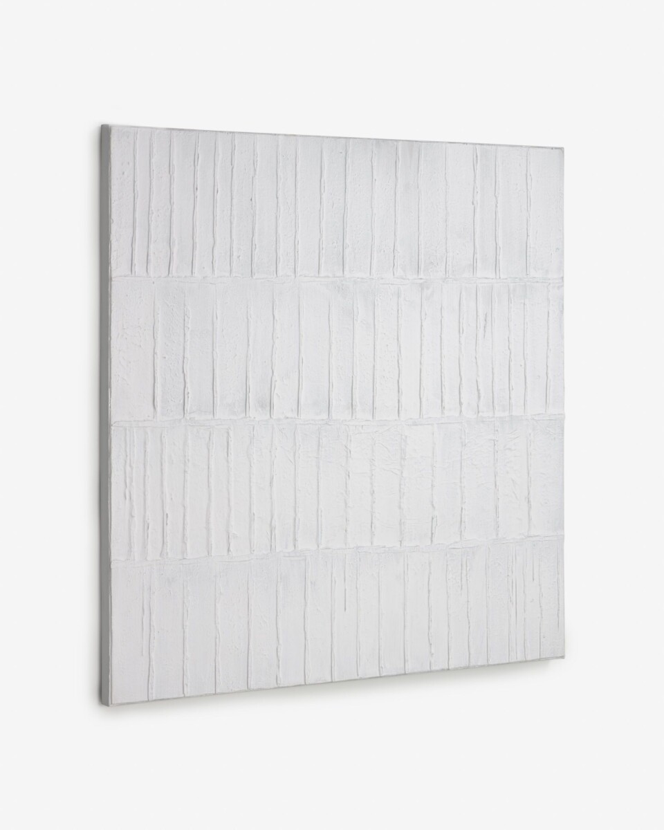 Lienzo Basilisa blanco y gris 90 x 90 cm 