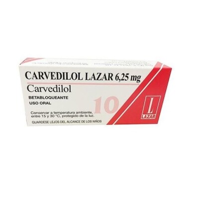 Carvedilol Lazar 6.25 Mg. 10 Comp. Carvedilol Lazar 6.25 Mg. 10 Comp.