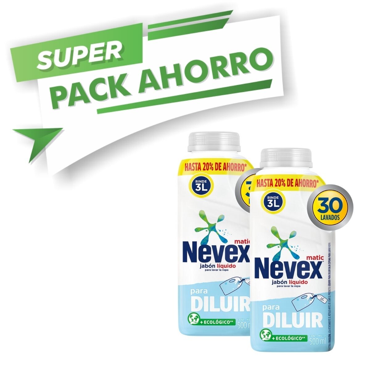 Jabón Líquido Nevex para Diluir - Pack Ahorro X2 500 ML 