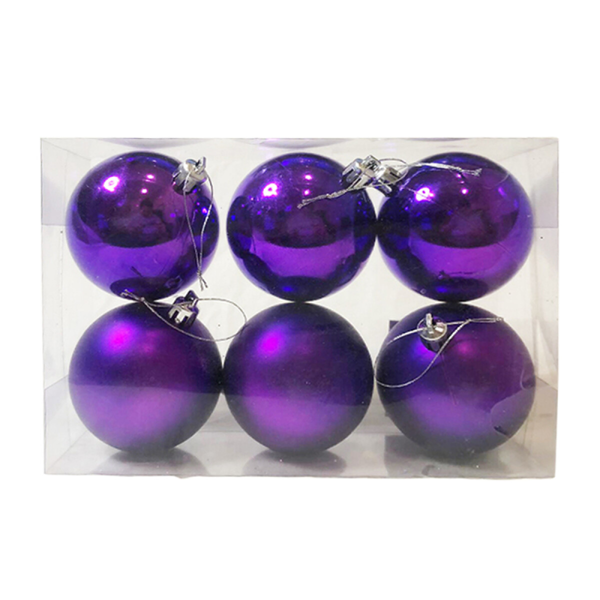 Adorno navideño de 7 cm violeta opaco x 6 