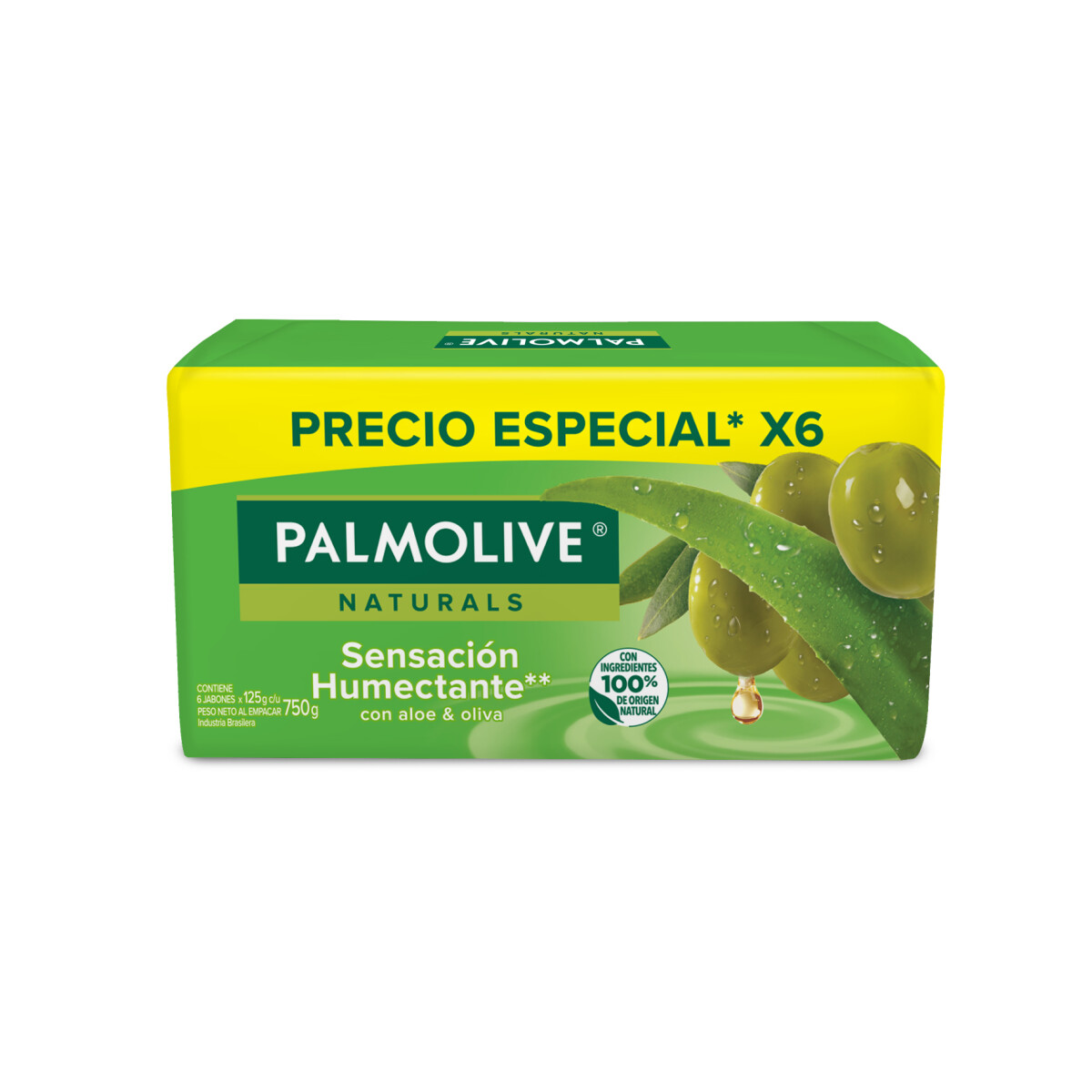 Jabón en Barra Palmolive Olive y Alóe - Pack X6 125 GR 