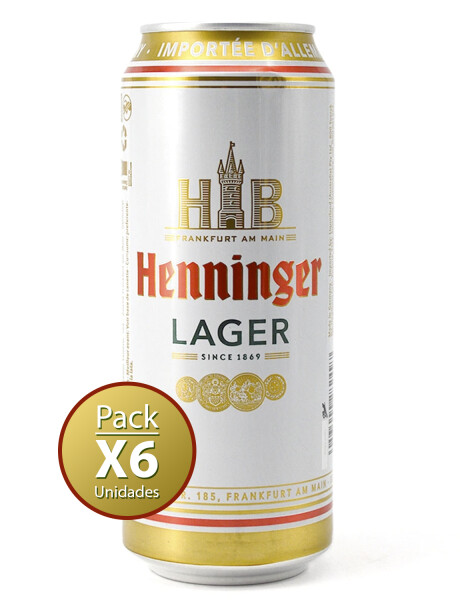 Pack de 6 latas de cerveza Henninger Lager de 500cc Pack de 6 latas de cerveza Henninger Lager de 500cc