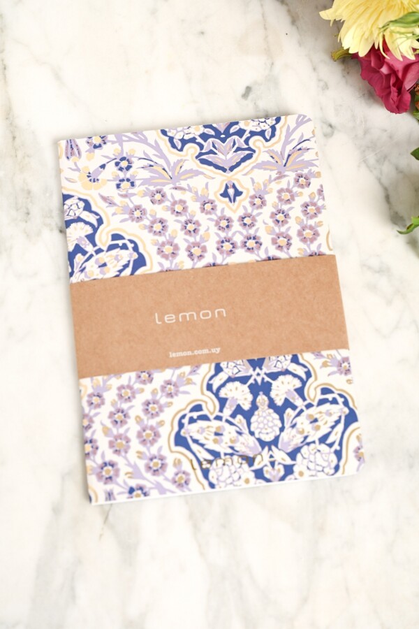 Notebook Lemon Print Arabescos Nácar