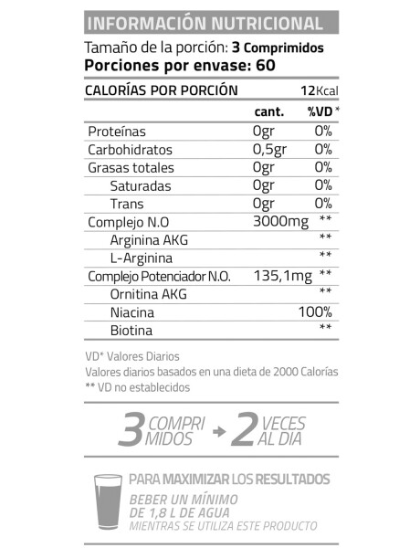 Suplemento Star Nutrition N.O. Booster pre entrenamiento 180 comprimidos Suplemento Star Nutrition N.O. Booster pre entrenamiento 180 comprimidos