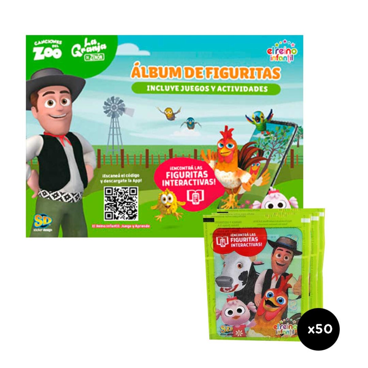 Album con figuritas interactivas Zenon Canciones del Zoo - 001 