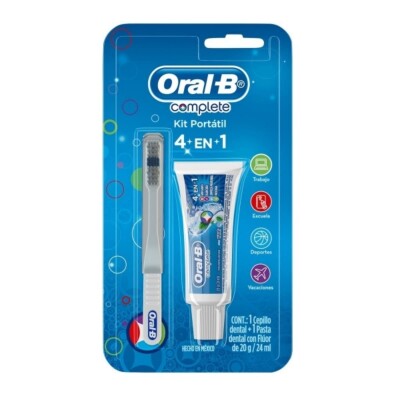 Pasta Dental Oral-B Complete con Flour 29 GR + Cepillo Dental Portátil Pasta Dental Oral-B Complete con Flour 29 GR + Cepillo Dental Portátil