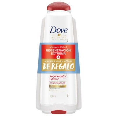 Shampoo Dove Regeneración Extrema 750 ML + AC 400 ML de REGALO