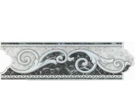 Guarda con decorado de arabesco gris y blanco 6x20 Azulmat 000