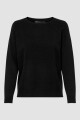Sweater tejido LESLY manga larga y cuello a la base Black