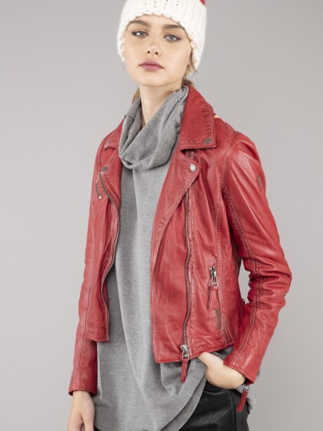 Women's leather jacket ROJO