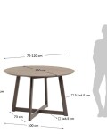Mesa extensible Maryse 70 (120) x 75 cm chapa de fresno patas madera maciza de caucho chapa de fresno patas madera maciza de caucho