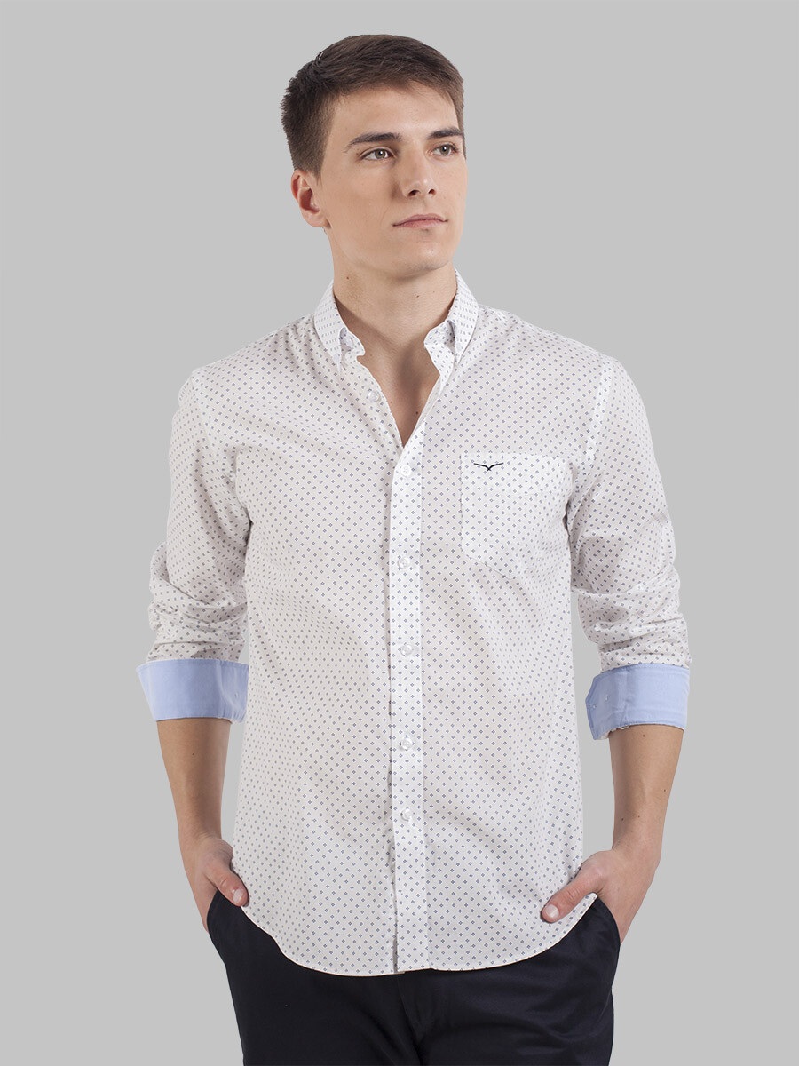 Camisa Pail Slim Design - Variante 8/Blanco 