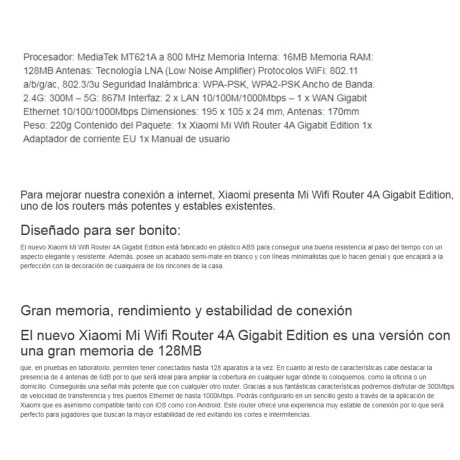 Router Xiaomi Mi 4A Gigabit Edition V01