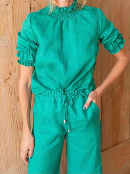 Pantalón Lino Style Verde
