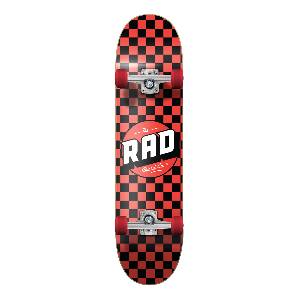 Skate Completo Rad Checkers 7.75" - Black / Red 