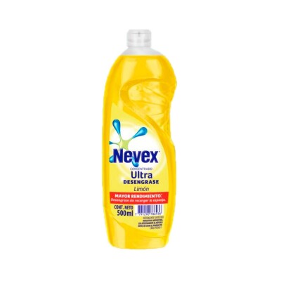 Detergente Líquido Nevex Concentrado Ultra Desengrasante Limón 500 ML