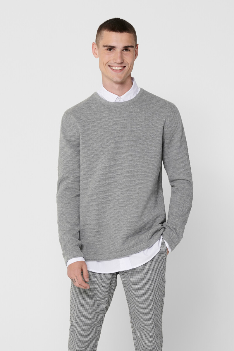 Sweater clasico Medium Grey Melange