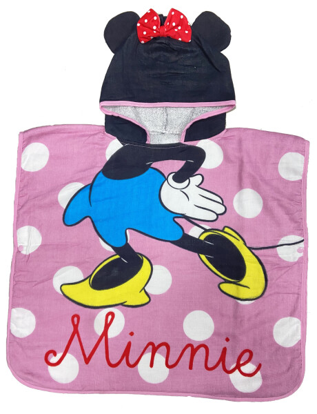 Bata estilo poncho para niños diseño Minnie Bata estilo poncho para niños diseño Minnie