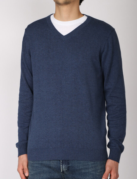 Sweater Harrington Label Azul Piedra