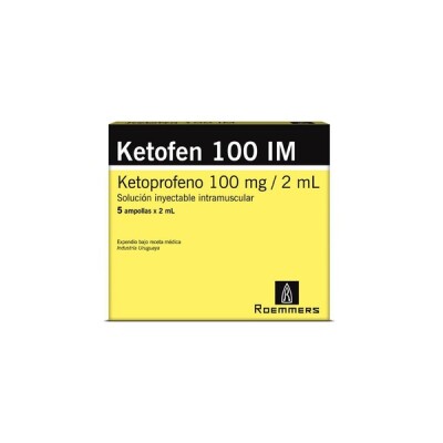 Ketoprofeno 100mg/2ml Intramuscular 5 Ampollas Ketoprofeno 100mg/2ml Intramuscular 5 Ampollas