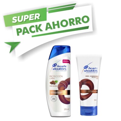 Shampoo Head & Shoulders Anticaspa Protección Caída Pack Ahorro 375 ML + AC 150 ML