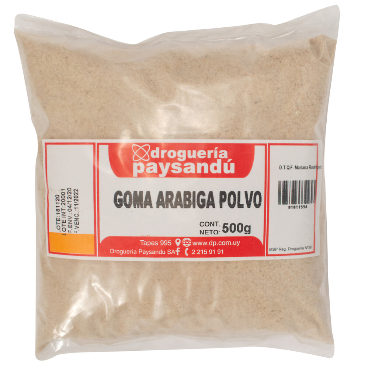 Goma Arabiga en Polvo - 500 g 